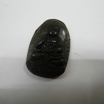 天然黑曜石觀音掛件 驅災辟邪的個性護身符